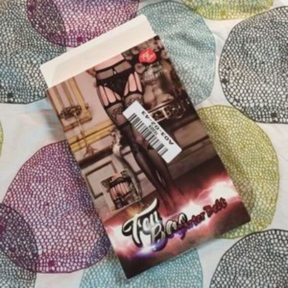 NWT Garter Black Fishnet Tights one Size #1 - Picture 3 of 5